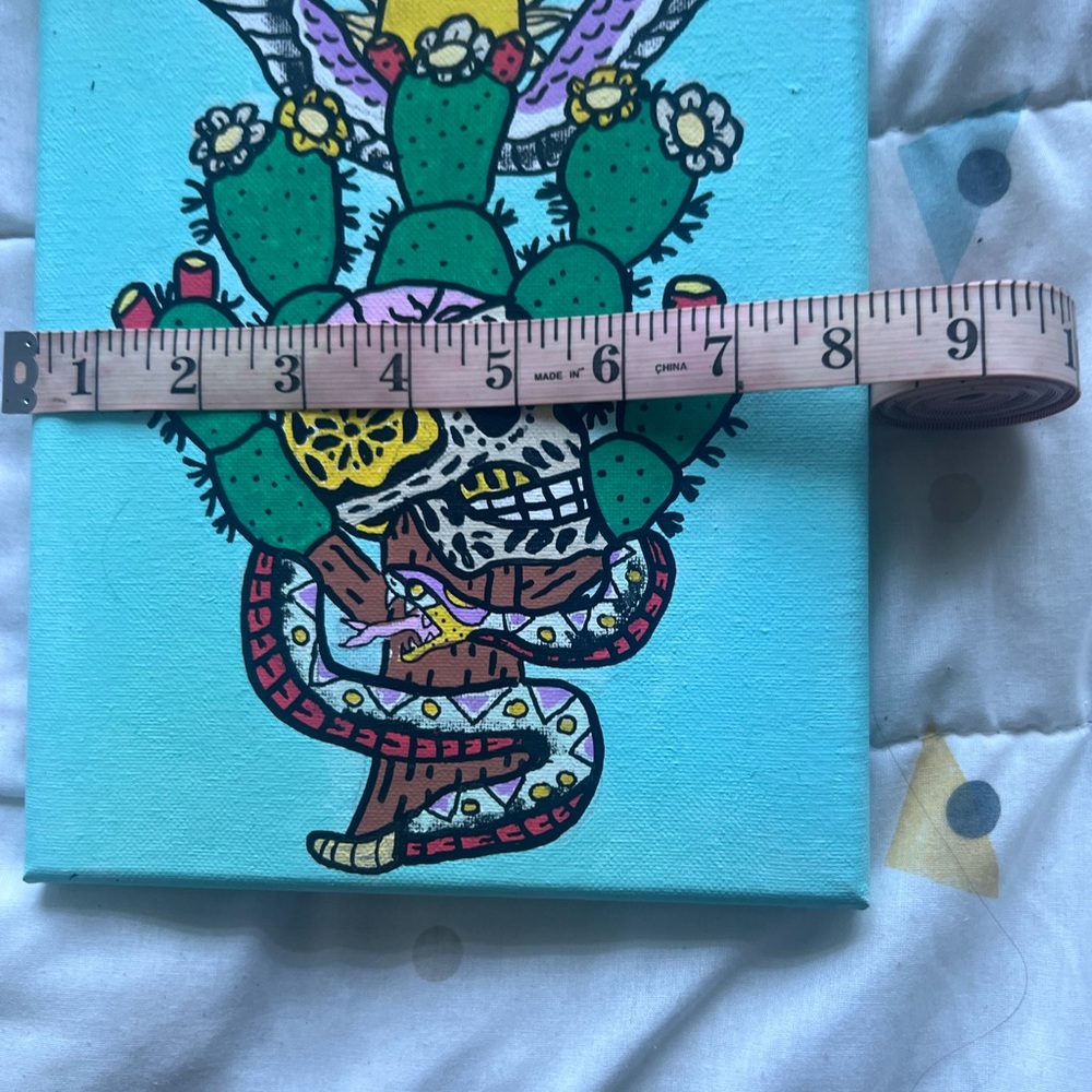 Mexican skull with cactus Style art - Picture 3 of 3